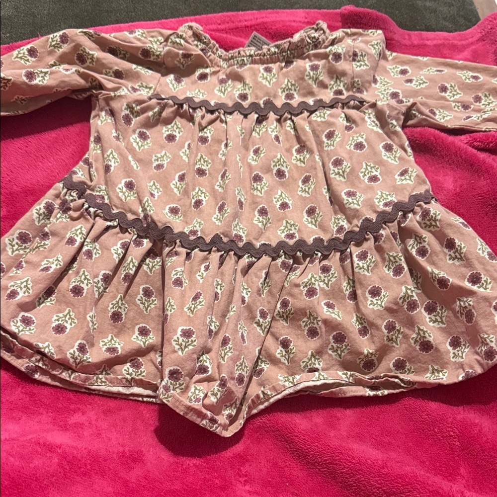 Floral Pink Kids Casual Dress